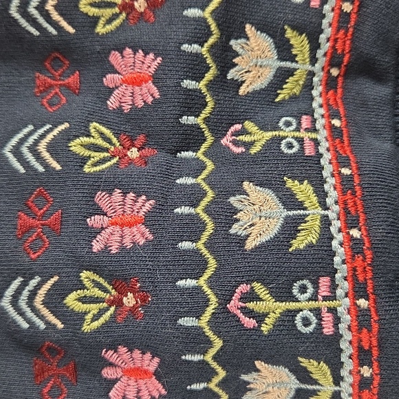 AK Floral Embroidered Hoodie 2XL NEW Navy BLUE - Picture 8 of 11